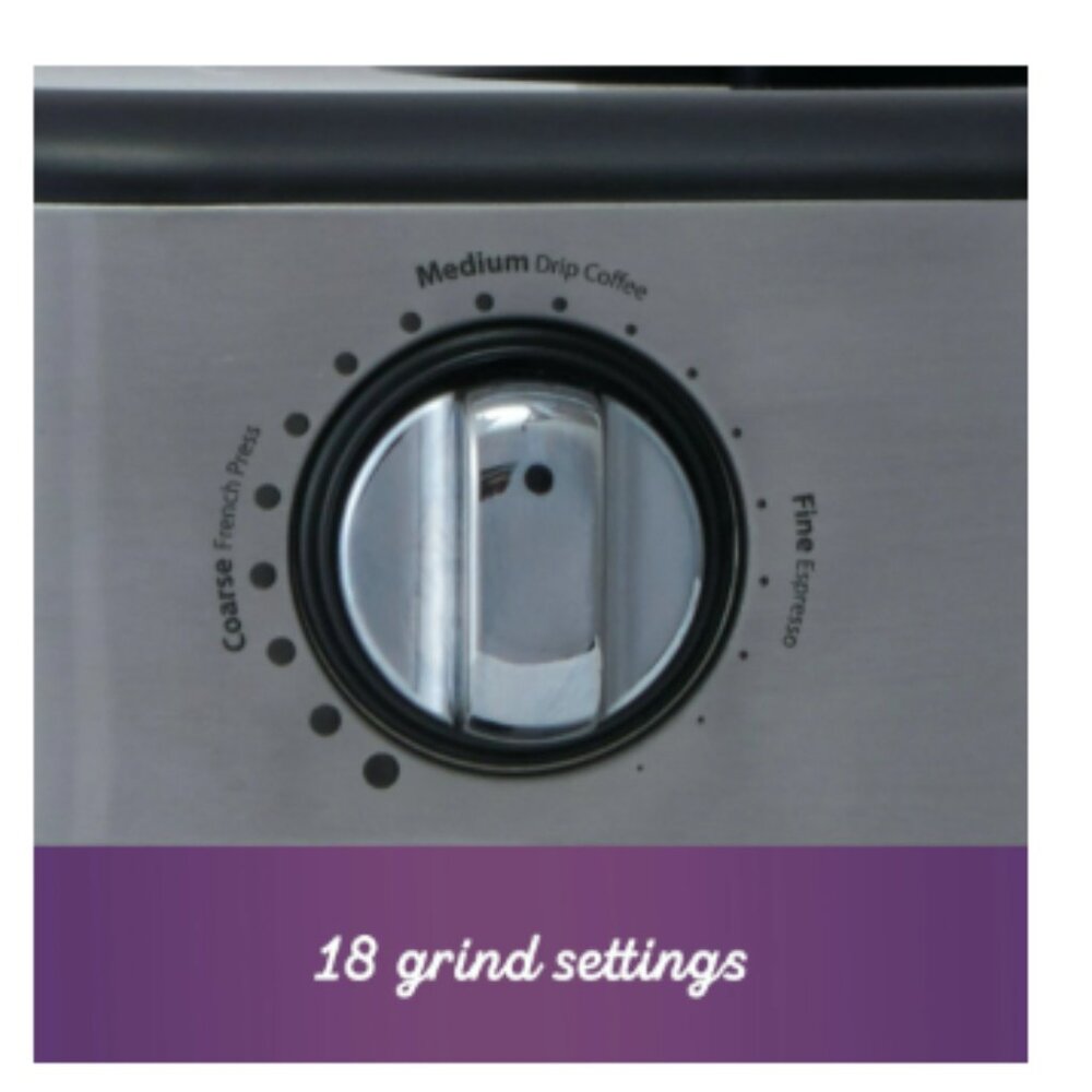 Mr. Coffee Cafe Grind 18 Cup Automatic Burr Grinder, Stainless Steel NIB - Picture 4 of 8